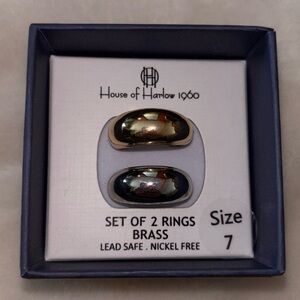 💍NEW House of Harlow 1960 Brass Rings Set Size 7